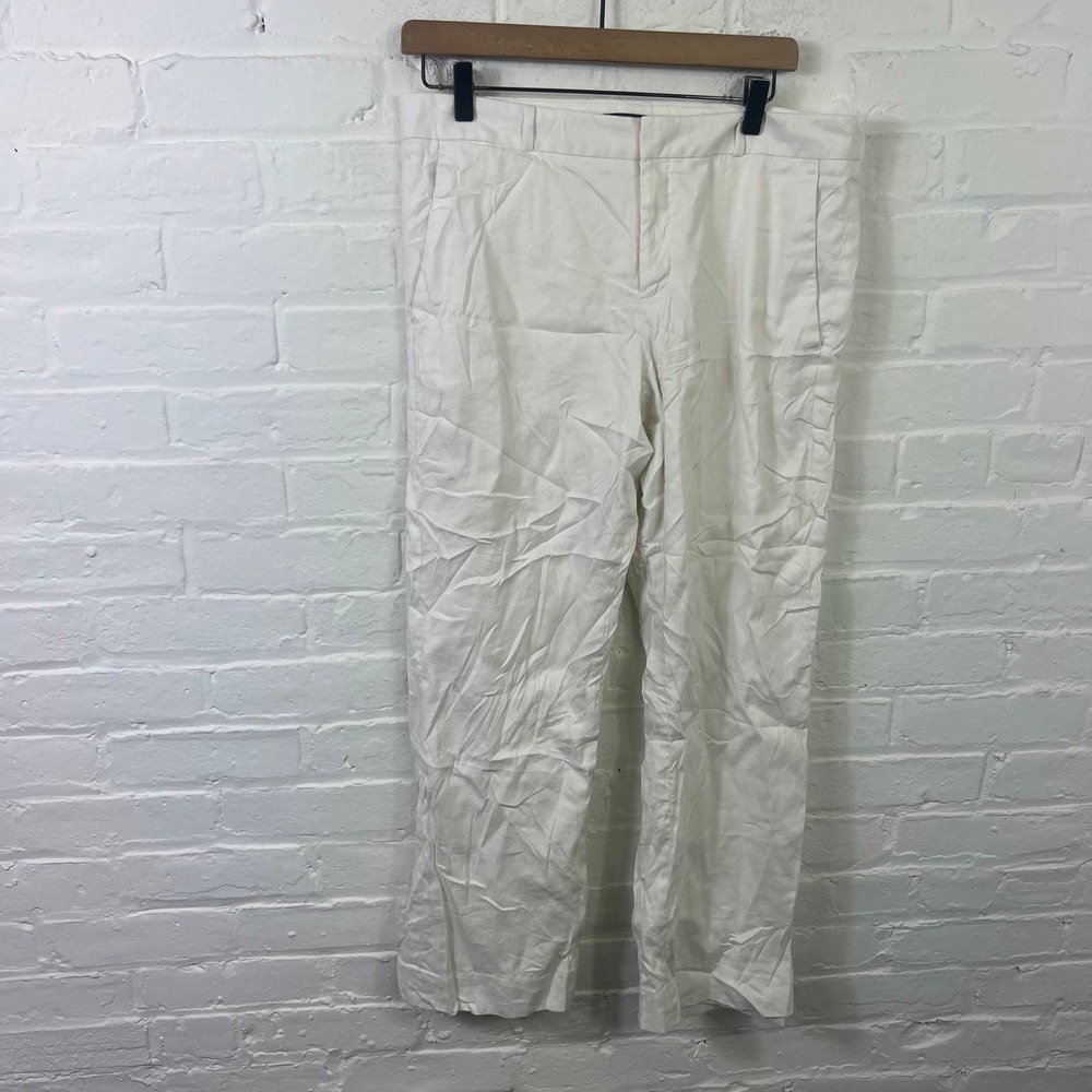 Banana Republic Women's High Rise Tapered Leg Pants Solid White Size 32